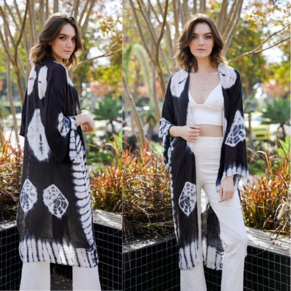 Boho Tie Dye Kimono Beach Cover up